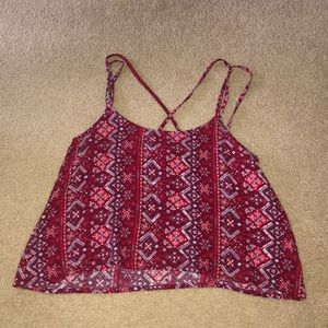 Red and blue crop top